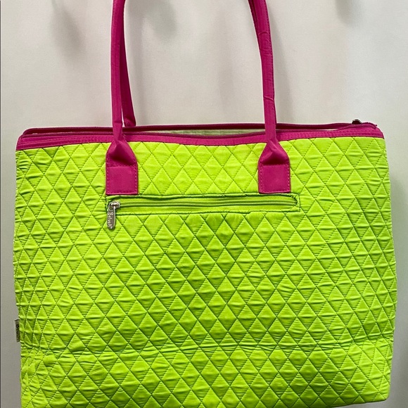 Belvah Quilted Women’s Baby Diaper Bag Neon Green - Picture 6 of 16